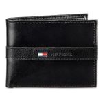 Tommy Hilfiger Men's Classic Leather Passcase Wallet with RFID Protection