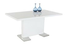 Inspirer Studio IRIS Extendible Dining Table Pedestal Table MDF High-Gloss White