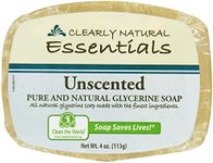 Clearly Natural Glycerin Bar Soap, Unscented,4 Ounce (Pack of 6)