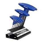 MichaelPro MP001042 8-Piece T-Handle Ball End Allen Wrench Set, Hex Keys Set with Convenient Storage Stand (Metric, Blue)