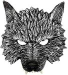 Wolf Mask, Animal Head Masks for Adult, Scary Werewolf Mask for Festival Cosplay Halloween Costume (Gray)