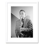 Wee Blue Coo Music Photo Portrait Sax Jazz Legend Bird Charlie Parker Framed Wall Art Print