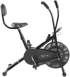 FIRST CHOICE FC 110BS Air Bike Exercise Cycle with Moving or Stationary Handle | with Back Support Seat | Adjustable Resistance with Cushioned Seat | Fitness Cycle for Home Gym| Weight Capacity 110KG