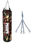 Prospo Heavy Punching Bag for Men, 36" Heavy Bag Stand, Boxing Bag Hanging Stand, Boxing Bag Stand, Boxing Stand with Camouflage Kit and Steel Hanging Chain Combo (Heavy Bag with Chain Filled)