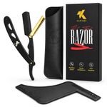 KARISMA Cut Throat Razor for Men, Professional Straight Edge Barber Razor with Sturdy Architecture, Rust Resistant Matte Black & Gold Finish, Ideal for Traditional Wet Shaving (Blades Not Included)