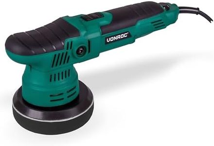 VONROC Polisseuse Excentrique 650W – Polisseuse 125 mm Double Action Avec Puissance Constante & Démarrage en Douceur - Polisseuse avec Disque de Polissage et Plateau de Support Inclus