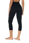 Sunzel Sunzfly Capri Leggings for Women, High Waisted Yoga Pants with Tummy Control for Workout Gym Running 19" Black Large