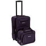 Rockland Fashion Softside Upright Luggage Set, Purple, 2-Piece Set (14/19), Fashion Softside Upright Luggage Set