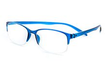 DR.HARMANN'S READING GLASSES FITTED WITH BLUE BLOCK LENS (Model: Library 8 Shiny Blue colour +1.00 Computer Readers with Blue Light Blocking and Blue Rays filter)