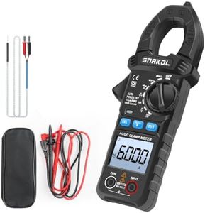 SNAKOL Digital Clamp Meter Multimeter Tester 6000 Counts Amp Volt Meter Auto-ranging for AC/DC Current & Voltage Tester, Resistance, Capacitance, Continuity, NCV, Frequency,Temperature Thermocouple