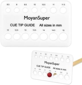 MoyanSuper Cue Tip Gauge for Billiards, Measures 8.5mm–15mm Plastic Cue Tip Sizer for Pool, Snooker, Break Cues Lightweight & Compact (5.1" x 3.3", 28g)