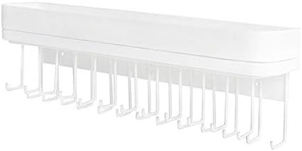 JackCubeDesign Organizador de Joya Colgado, Colgador de Collar, Colgador de Pulsera, Colgador Adherido a pared con 25 ganchos (Blanco / 41.6 x 12.4 x 7.4 cm) -: MK124C