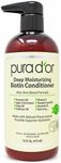 PURA D'OR Deep Moisturizing Biotin Conditioner Thickens, Softens, & Moisturizes Dry, Frizzy, Damaged Hair w/Argan Oil, Pumpkin, Rosemary, Honeysuckle, Vitamin E, Men & Women, 16oz