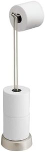 InterDesign Classico Free Standing Metal Toilet Roll Holder, Matte Silver