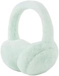 PESAAT Fluffy Ear Muff for Women Plush Foldable Earmuffs Kids Winter Earmuffs Girls Boys Cold Weather Ear Warmer (Fruit Green)