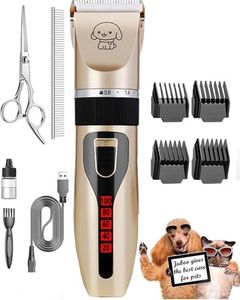 Dog Clippers Grooming Kit Cordless,Low Noise, Electric Quiet,Rechargeable, Dog Trimmer Grooming Tool, Pet Hair Clippers for Thick Coats,Shaver for Small and Large Dogs Cats