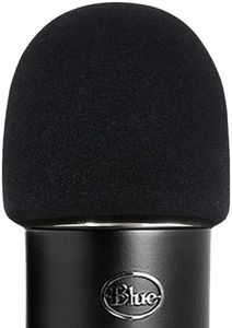 ienza® Windscreen for Blue Yeti Foam - Also Fits Other Large Microphones Such as MXL, Audio Technica and More - Quality Sponge Material to Act as a Pop Filter for Your Mic (Black)