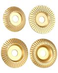 QWORK® 4Pcs Wood Grinding Wheel, Wooden Grinding Disc, Inner Diameter 22.2 mm for Angle Grinders