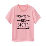 Sanqidu Promoted to Big Sister T Shirts Tops Toddler Baby Girl Going to be a Big Sister Tees Clothes Summer Outfit Announcement Gift (Arrows-Pink, 2-3 Years)