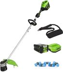 Greenworks 80V 14"/16" String Trimmer with Strap, Extra 5 Rolls of Line, 4.0 Ah Battery and Charger Included