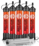 5 High-Capacity Emergency Water Straws – Lightweight, Reusable, 1800-gallon Filters for Camping, Hiking, Travel, Biking, Survival, and Emergencies. No Expiration Date, Perfect for preparedness