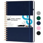 Koogel B5 Spiral Journal Notebook, Hardcover Notebook 150 sheets/300 Pages with Lined Numbered Pages College Ruled Journal for Work School Women Men Blue