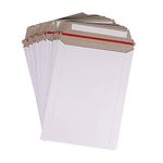 ZMYBCPACK 50 Pack 6X8 inch Self Seal Photo Document Mailers White Cardboard Envelopes White Photography Mailersfor CD, Photos, Document