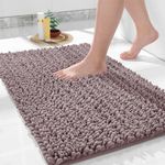 Yimobra Luxury Bathroom Rug Mat 24x17, Extra Soft & Absorbent Bath Rugs, Non-Slip Plush Shaggy Bath Carpet, Machine Wash Dry, Bath Mats for Bathroom Floor, Tub and Shower, Mauve