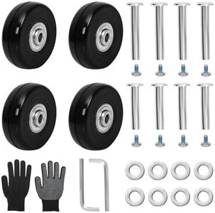Luggage Suitcase Replacement Wheels 1.97" Diameter 4 Pcs 0.71" Thickness with Ball Bearings Wear-Resistant Mute Rubber Swivel Caster Repair Kits for Luggage Bags Trolley Case