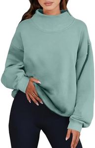 ANRABESS Womens Oversized Sweatshirts Turtleneck Pullover Long Sleeve Hoodies Tops 2026 Fall Fashion Preppy Outfits Light Green-XL