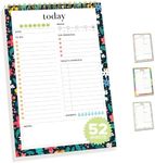 Decorably Daily Planner Pad with Schedule, 52 Sheets Things to Do Notepad, 6.5x10" Spring-Bound Daily Tasks Notepad Daily to Do List Notepad, To Do List Pad, Today To Do List Notepad Daily Pad Planner