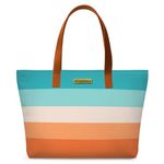 DailyObjects Women's Latest Tote Bag | Spacious, Stylish, Sturdy Canvas Handbag with Zip closure and Laptop Compatibility | Handcrafted Ladies Shoulder Purse For Daily & Office Use (Multicolor)