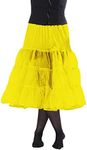 Malco Modes Women's Tea Length Petticoat for Poodle Skirt | LXL Yellow Slip Skirt for Vintage 50s Dress