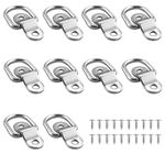 Lxoraziy 10 Pieces D Lashing Rings, Galvanized steel Tie Down Rings, Load Anchor Trailer Anchor Forged Lashing Ring with 20 Pcs Screws for Loads on Boats, Trailers, Trucks, RV, Floor Mount