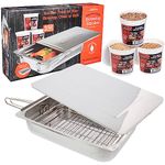 Stovetop Smoker - The Original Camerons Stainless Steel Smoker Value Pack with 3 Bonus Pints of Wood Chips - Works over any heat source, indoor or outdoor