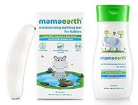 Mamaearth Moisturizing Baby Bathing Soap Bar pH 5.5 with Goat Milk and Oatmeal, 75g (Pack of 2) & Gentle Cleansing Shampoo for Babies (200 ml, 0-5 Yrs) Combo