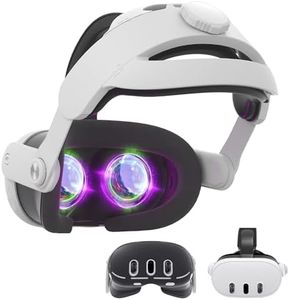 Kuejct 2 in 1 Accessoris Set for Oculus Meta Quest 3, Comfort Head Strap with Adjustable Hinge, Shell Protective Cover, VR Accessories Bundle Compatible with Face Pad Cover