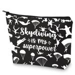 WZMPA Skydiving Cosmetic Bag Skydiving Lover Gifts Skydiving Is My Super Power Makeup Zipper Pouch Bag For Skydiver, Skydiving power, Cosmetic Bag