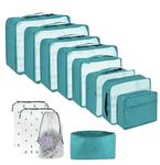 12 Pcs Packing Cubes for Suitcase 12 Sizes Suitcase Organizer Bags 12 Set Mesh Packing Cubes For Backpack (12 Sky Blue)