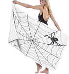 Beach Towels Microfiber,A Spiderweb With Spider On White Large Bath Sheet Lightweight Beach Towel Perfect For Family Hotel Travel Swimming Fitness Sports