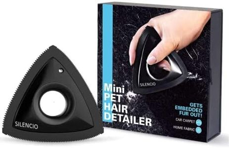 SILENCIO Mini Pet Hair Remover for Car Detailing Supplies, Carpet Dog Hair Remover for Car Interior, Triangle Dog Hair Remover for Auto Detailing, Couch, Furniture, Lint, Carpet (Multicolor)