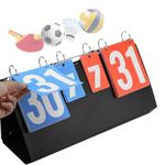 Jadeshay Scoreboard,Sports Scoreboard Portable 6（4+2） Digit Score Board Tabletop Score Flipper Score Counter for Table Tennis Basketball Sports Competition