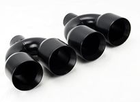 Dual 4.0" Quad Staggered Gloss Black Exhaust Tip for Dodge Challenger 08-16