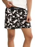 DAMENSCH BREEEZE Men's Ultralight Cotton Inner Boxers-Pack of 1-Graphic Black-Large