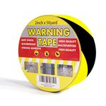 TAPEBEAR Hazard Caution Tape, 2inch X 50yard(150ft) Self Adhesive Warning Tape for Steps, High Visibility Yellow Black Tape for Outdoor Construction Warning, Crime Scene Barrier, Danger Zone