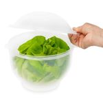 Home-X Lettuce Keeper | Vegetable and Fruit Crisper | Lettuce Crisper Salad Keeper Container Keeps your Salads and Vegetables Crisp and Fresh-7 X 8- by