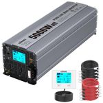 GIANDEL Pure Sine Wave Power Inverter 5000 Watt Converts DC 12 Volt to AC 120 Volt with Hard Wire Terminals & Push Mount Remote Control with LCD Display for Solar System RV Trucks Camper Boats