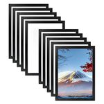 BVOPLME 10Pcs A4 Magnetic Display Frame,Self Adhesive Magnetic Sign Holder,Waterproof Magnetic Window Display Sign Holder for Window/Door/Fridge/Document Notice Paper/Picture/Photo,Black Border