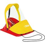 Pelican Baby Sled Deluxe - Injection Moulded Plastic with HIGH BACKREST - WEATHER SHIELD with Zippered Opening - SAFETY HARNESS with ERGONOMIC SEAT and Pull rope - Recommended Age Range: 0 - 24 months