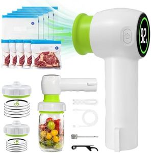 Coocake Handheld Vacuum Sealer with 10 Pack Sous Vide Bags-4in1 Electric Mason Jar Vacuum sealer for Wide & Regular Mouth Mason,Food Storage Container Vacuum Sealer Machine Kit